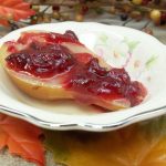 poached pears with cranberry sauce
