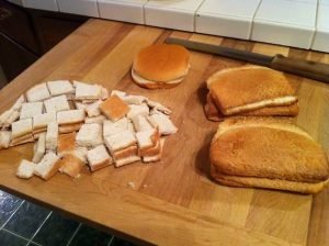 bread pudding prep