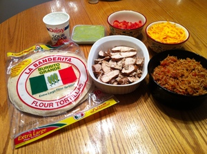 ingredients for grilled chicken burritos