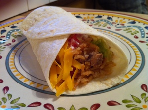 grilled chicken burrito ready to eat