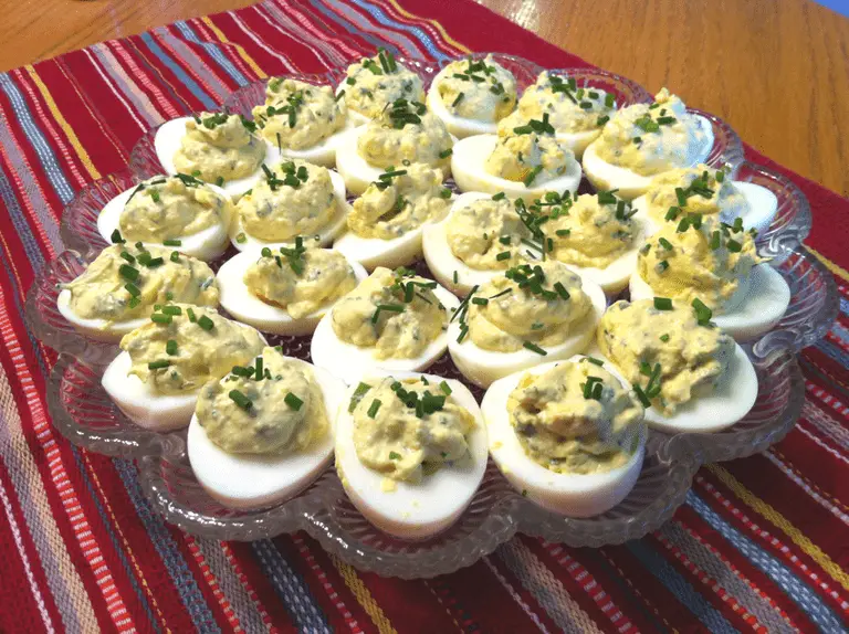Crab Stuffed Deviled Eggs with Chives and Parsley Vintage Cooking