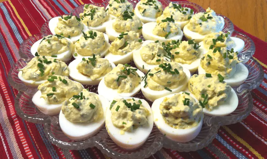 Crab Stuffed Deviled Eggs with Chives and Parsley Vintage Cooking