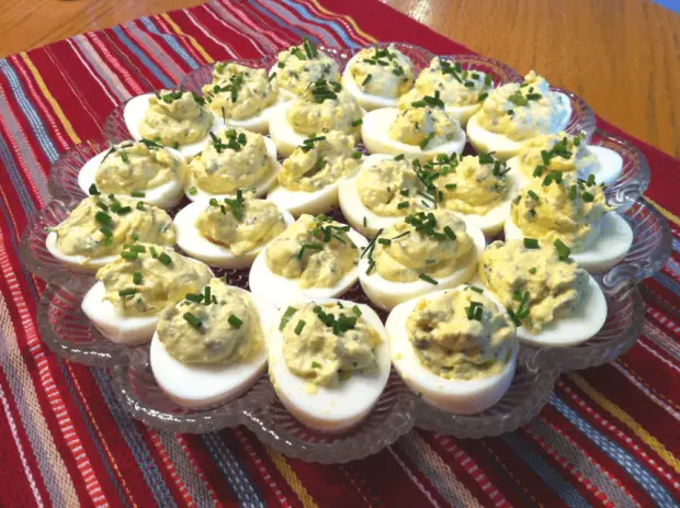 crab stuffed deviled eggs