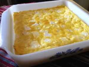 cream cheese scrambled eggs dish
