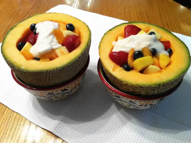 fruit filled cantaloupe