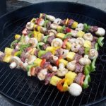 grilled beef and veggie kabobs