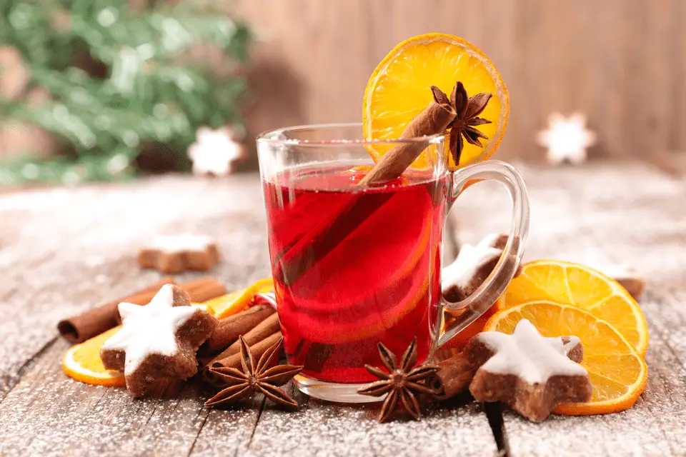 Fruity Spiced Tea Hot Holiday Drink Vintage Cooking,Cinnamon Streusel Topping