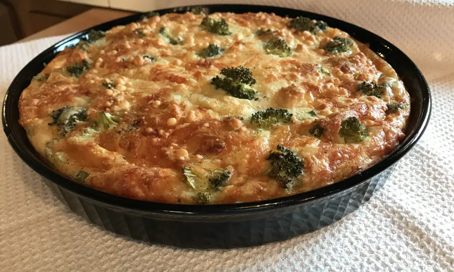 Bisquick Quiche Recipe With Mushroom, Broccoli, and Swiss Cheese