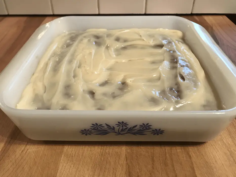 Fruit Cocktail Coffee Cake with Cream Cheese Frosting Vintage Cooking