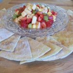 fruit salsa with homemade cinnamon chips