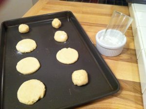 Homemade sugar cookies prep