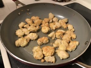 Frying the Chicken Pieces for Orange Chicken