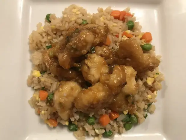 Chinese Orange Chicken with Fried Rice