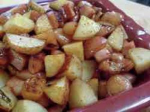 fried potatoes and ham