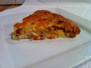 bacon cheddar quiche slice