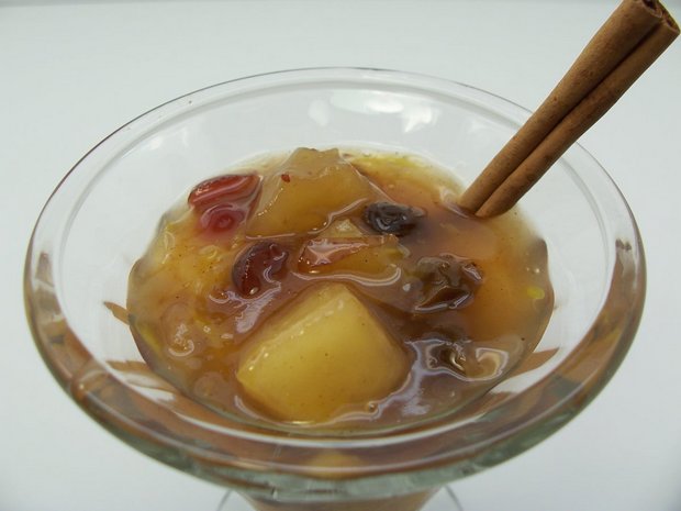 chilled breakfast fruit compote